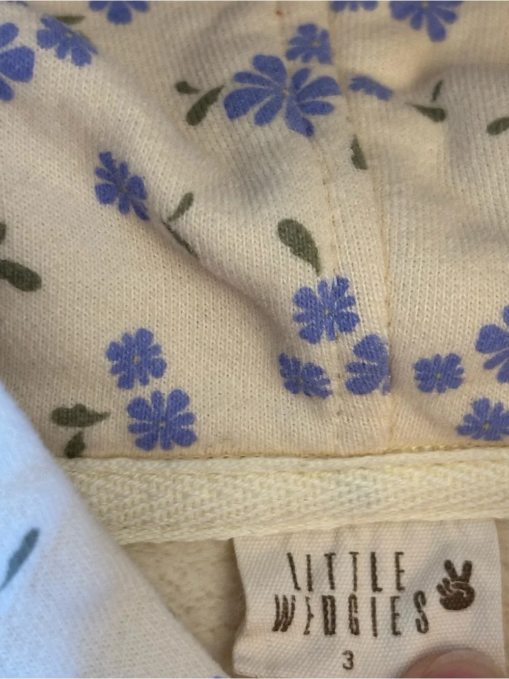 Little Wedgies vintage joggers - blue floral size 3